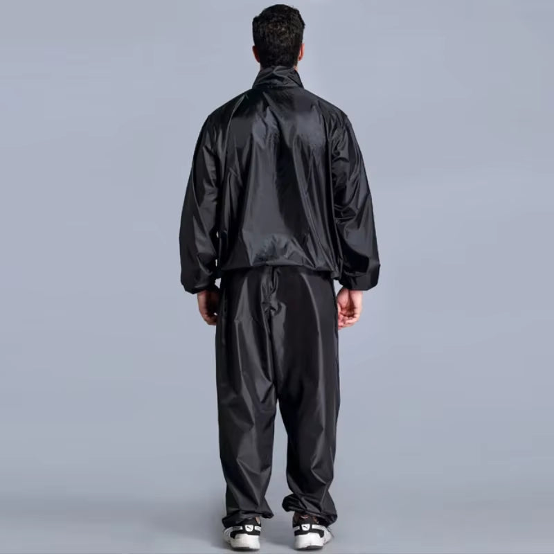 High Quality Sweating Suits for Workouts Sauna Suit Men PVC Sport Tops+Pants Set Sweat Quick Lose Weight Fitness Running Jogging