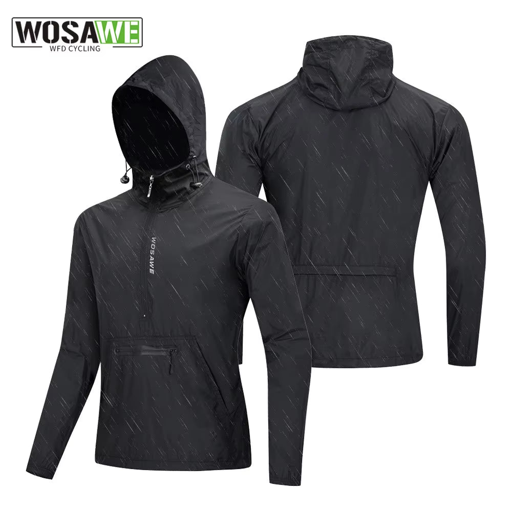 Men'S Cycling Jacket Windbreaker Hooded Jacket Bike Wind Cutter Vest Windproof Short Winds Cycling Rainproof Jacket
