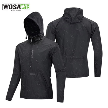 Men'S Cycling Jacket Windbreaker Hooded Jacket Bike Wind Cutter Vest Windproof Short Winds Cycling Rainproof Jacket