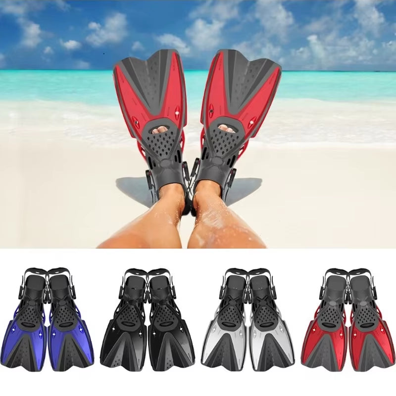 Professional Snorkeling Foot Adjustable Swimming Flippers, Diving Fins Water Sports Equipment, Portable Diving Flippers Beginner